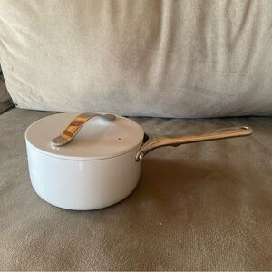 Caraway Nonstick Ceramic Cookware 1.75Qt Sauce Pan Gray Non-Toxic